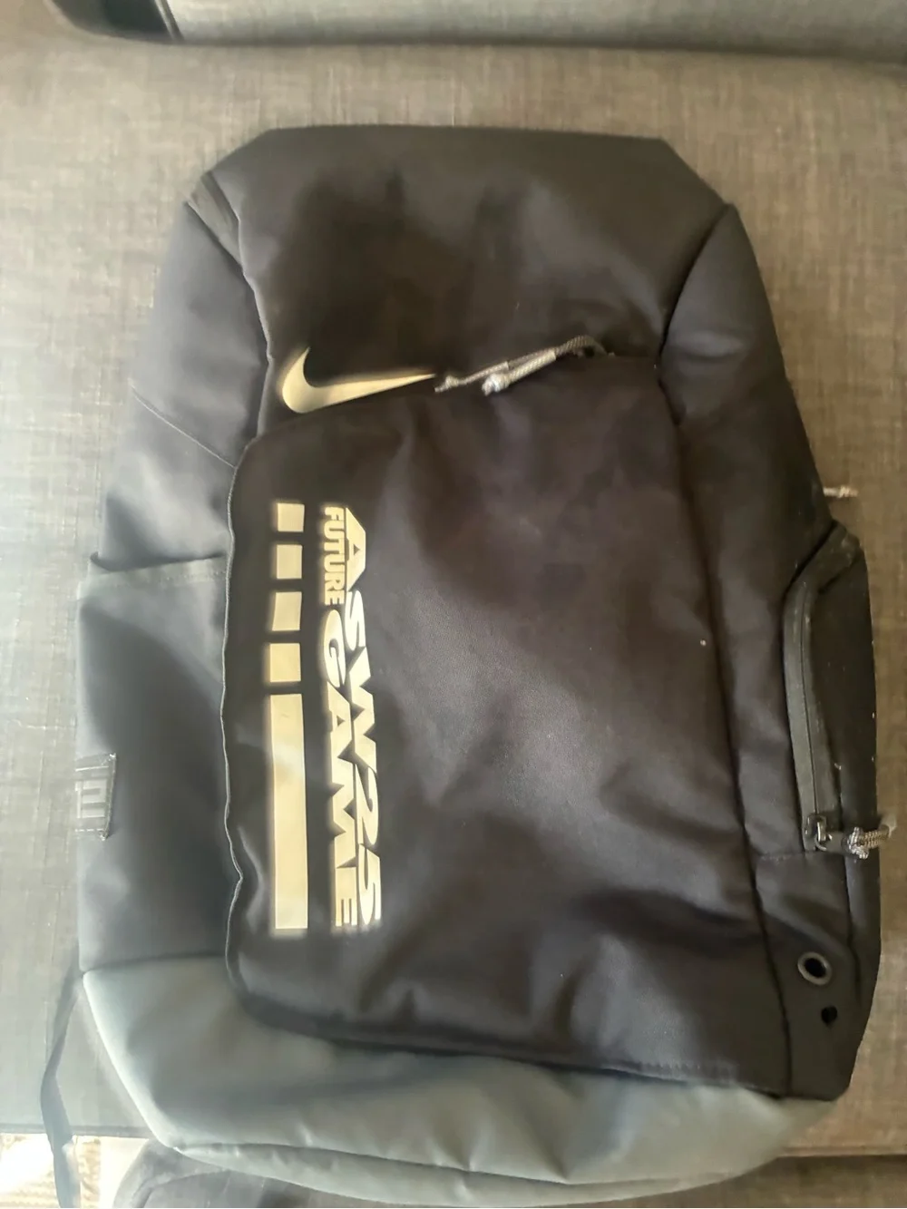 Nike Elite Black and Gray Men’s Backpack with Front Pocket